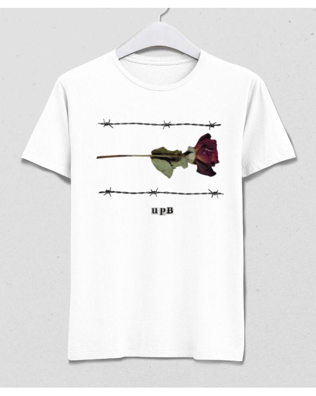 Gül Beyaz Tişört - basmatik.com