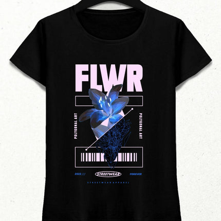 Flower Kadın Streetwear Tasarım T-shirt