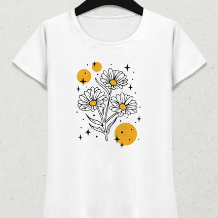 Flowers Kadın Tişört - basmatik.com