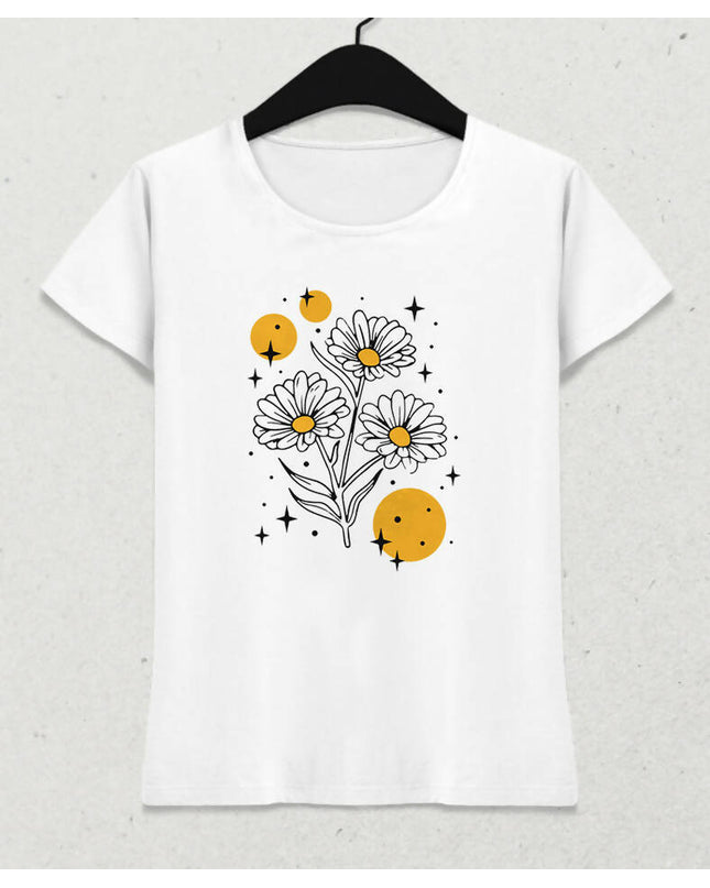 Flowers Kadın Tişört - basmatik.com