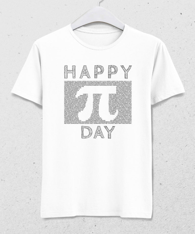 happy pi erkek beyaz tişört - basmatik.com