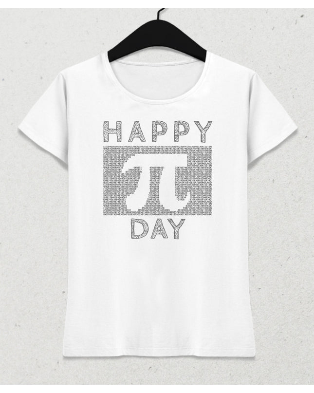 happy pi kadın beyaz tişört - basmatik.com