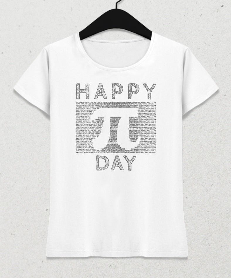 happy pi kadın beyaz tişört - basmatik.com