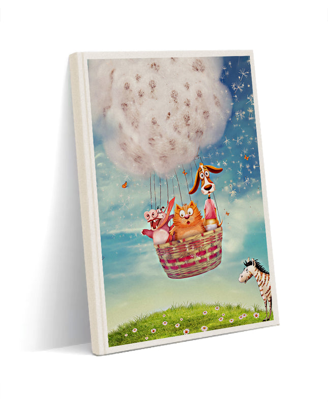 happy animals kanvas defter - basmatik.com