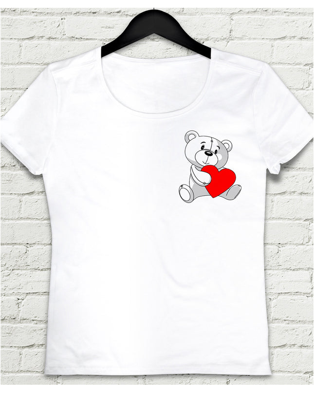 Love bear Beyaz Kadın tshirt - basmatik.com