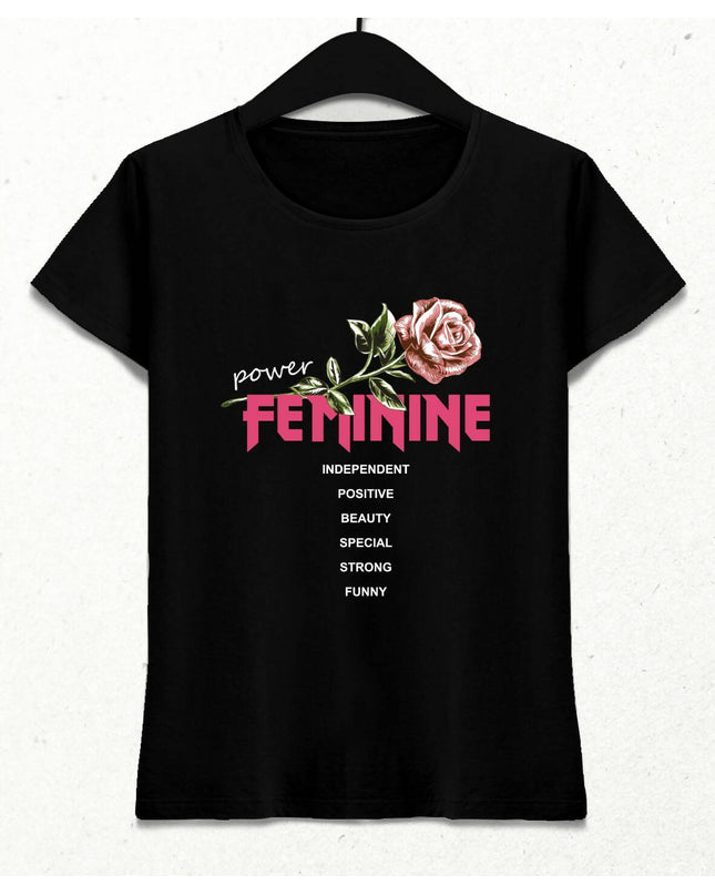 Feminine Kadın Streetwear Tasarım T-shirt