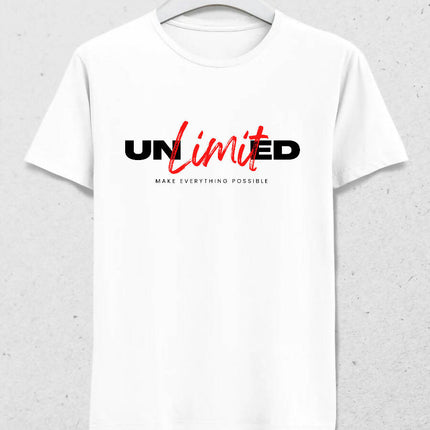 Beyaz | Unlimited | Erkek Tişört - basmatik.com