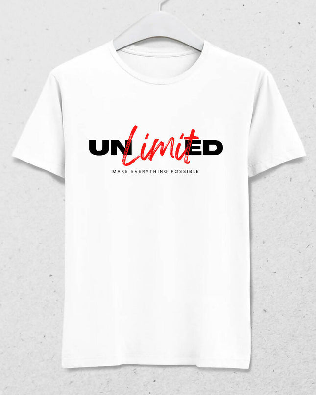 Beyaz | Unlimited | Erkek Tişört - basmatik.com