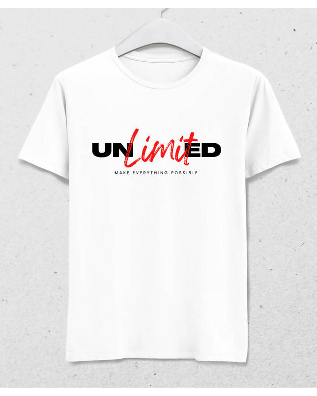 Beyaz | Unlimited | Erkek Tişört - basmatik.com