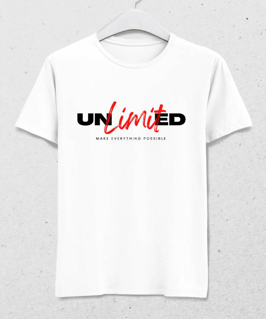 Beyaz | Unlimited | Erkek Tişört