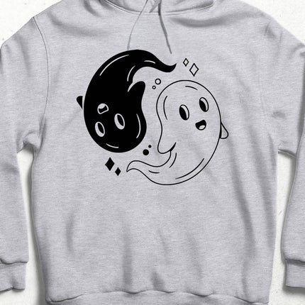 Ying Yang Ghosts Kapüşonlu Sweatshirt - basmatik.com