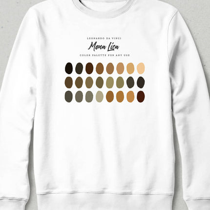 Leonardo Da Vinci, Mona Lisa Color Palette Sweatshirt