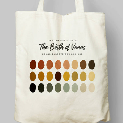 Sandro Boticelli, The Birth of Venus Color Palette Tote Bag
