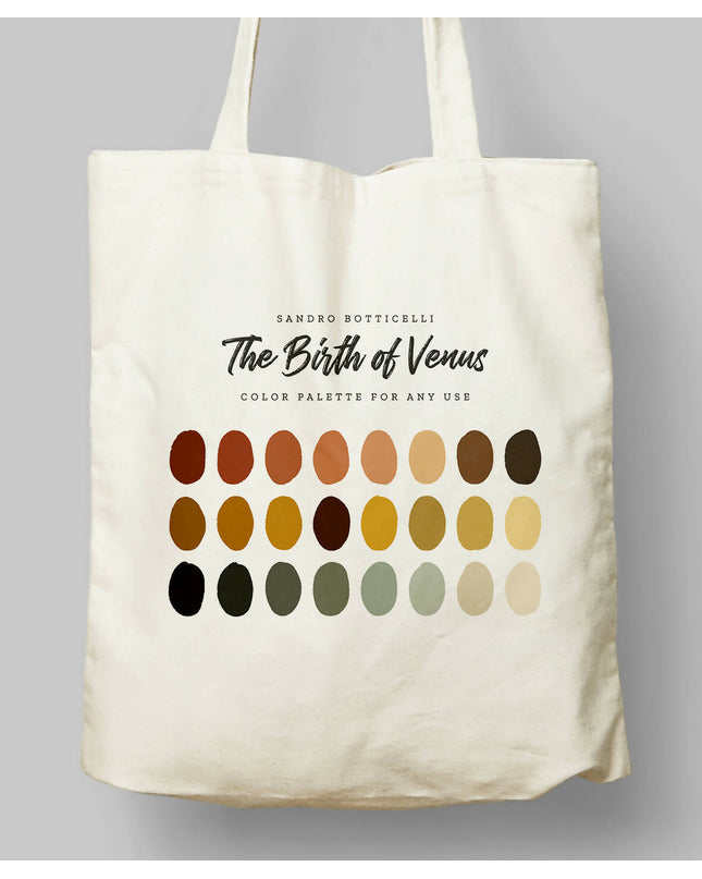 Sandro Boticelli, The Birth of Venus Color Palette Tote Bag