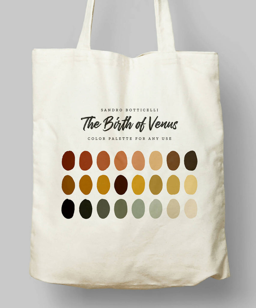 Sandro Boticelli, The Birth of Venus Color Palette Tote Bag