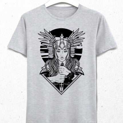 Valkyrie Erkek Gri Tişört - basmatik.com