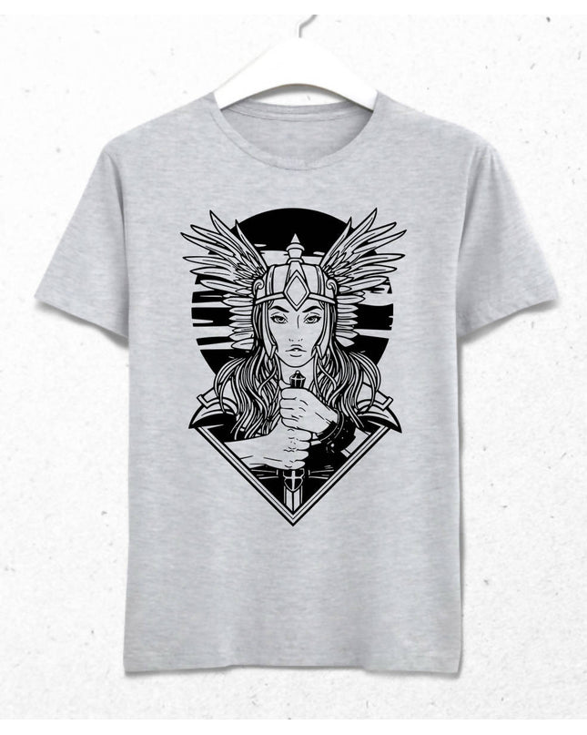 Valkyrie Erkek Gri Tişört - basmatik.com