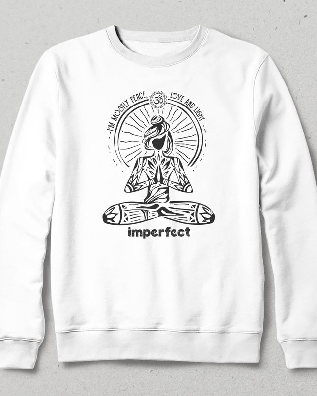 imperfect beyaz sweatshirt - basmatik.com
