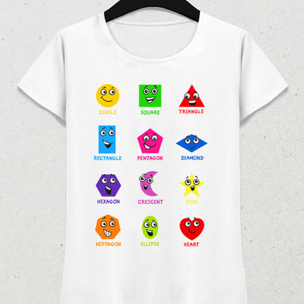 İngilizce geometri kadın tişört - basmatik.com
