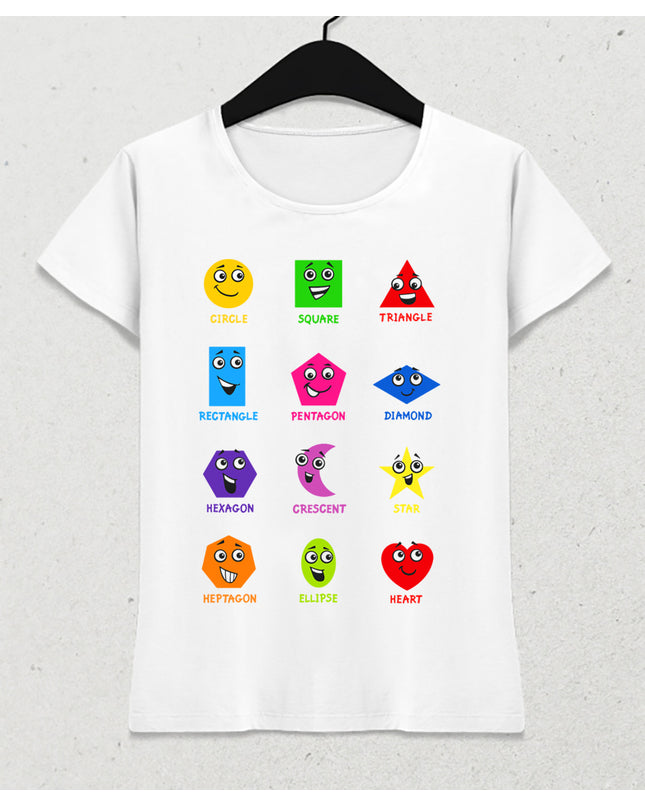 İngilizce geometri kadın tişört - basmatik.com