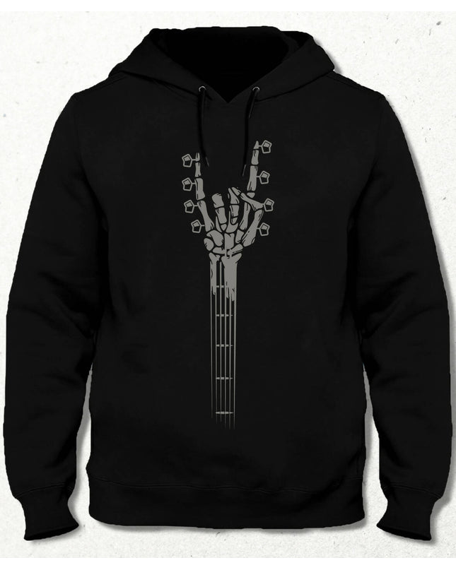 Skeleton Hand Guitar - Rock And Roll Hooded Sweatshirt