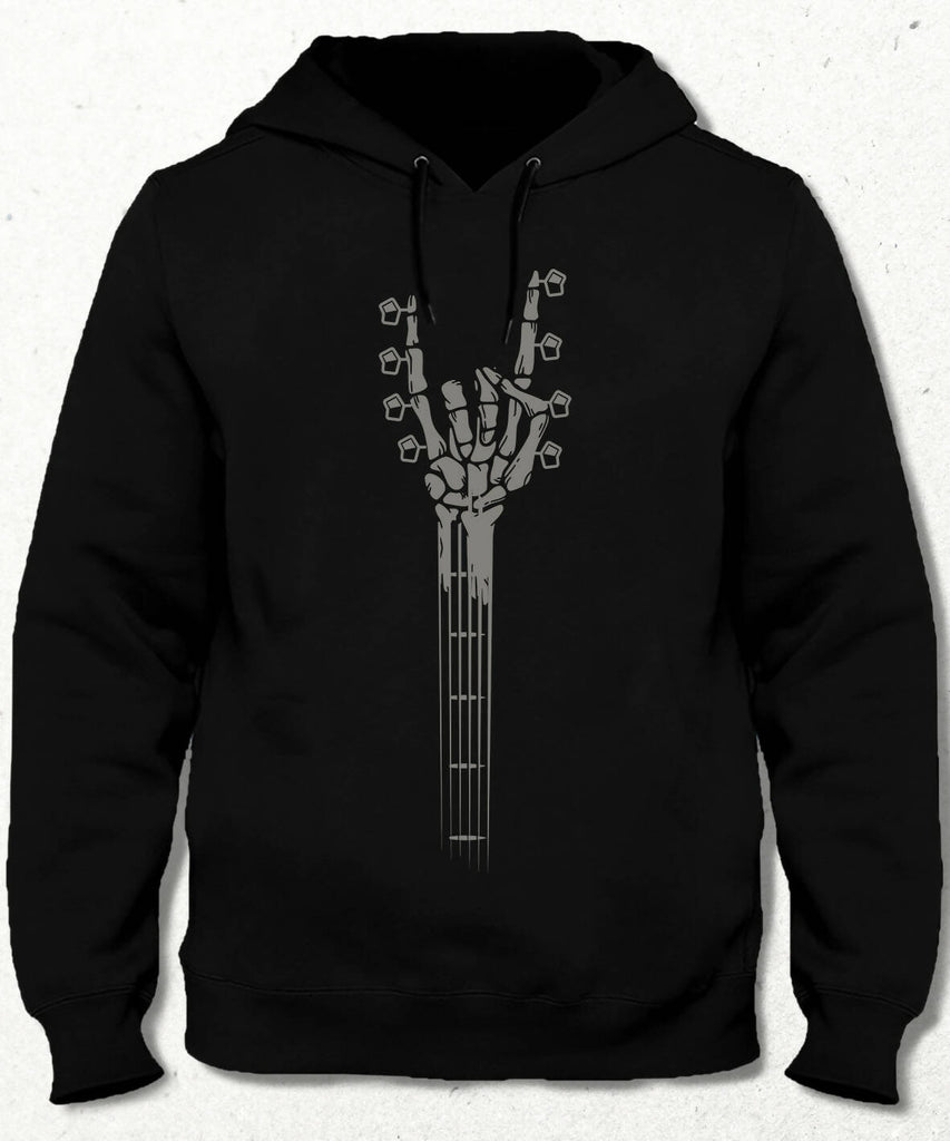 Skeleton Hand Guitar - Rock And Roll Hooded Sweatshirt