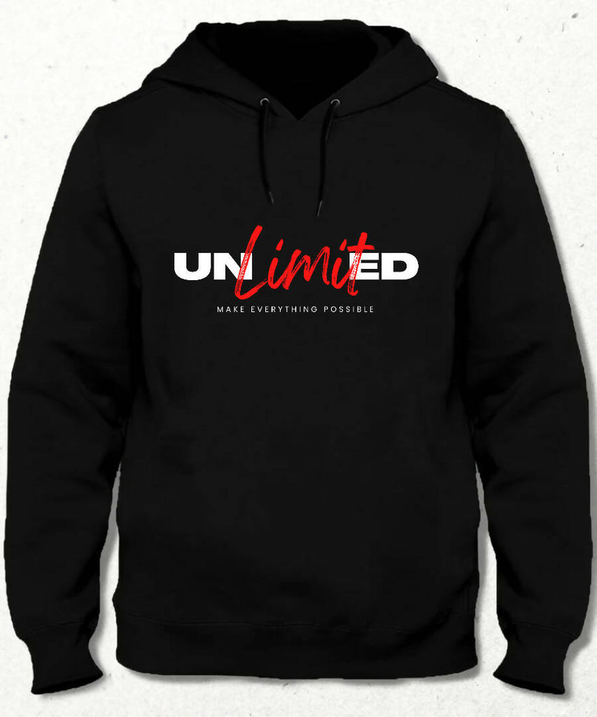 Siyah | Unlimited | Unisex Kapşonlu