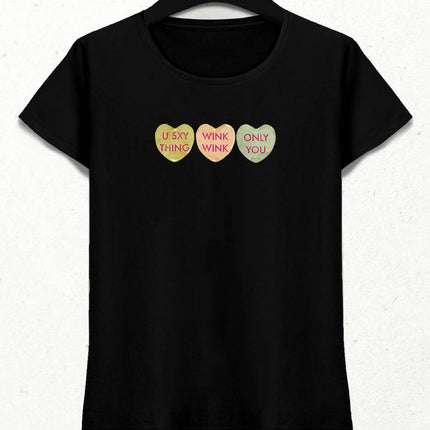 Valentine's VI, Kalpli Slogan Kadın Tişört