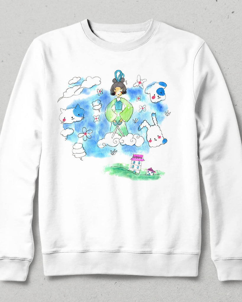 Dreams Beyaz Sweatshirt - basmatik.com