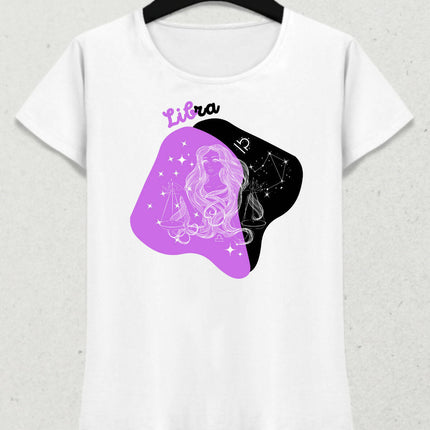 Terazi Burcu - Libra Minimalist Renkli Tasarım Kadın T-Shirt