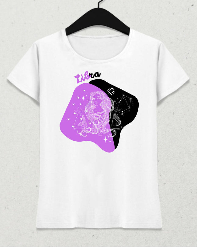 Terazi Burcu - Libra Minimalist Renkli Tasarım Kadın T-Shirt