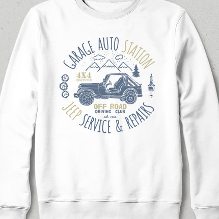 jeep service beyaz sweatshirt - basmatik.com