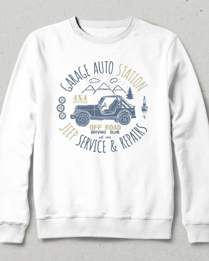 jeep service beyaz sweatshirt - basmatik.com