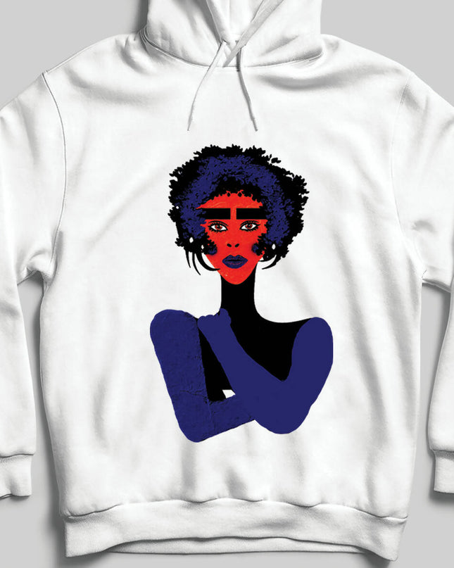 Woman Portrait Design Purple Blue Hooded Sweatshirt