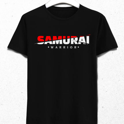 Samuray Savaşçı Erkek Siyah Tişört - basmatik.com