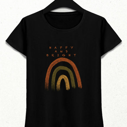 Mutlu ve Parlak Pozitif Enerji Gökkuşağı Tişört