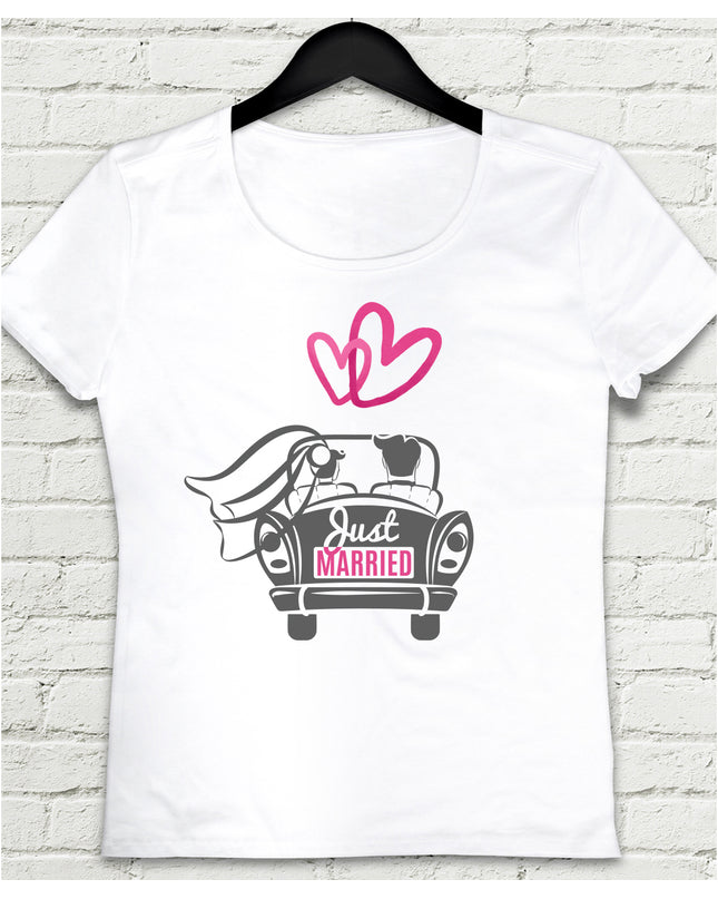 justmarried car kadın tişört - basmatik.com