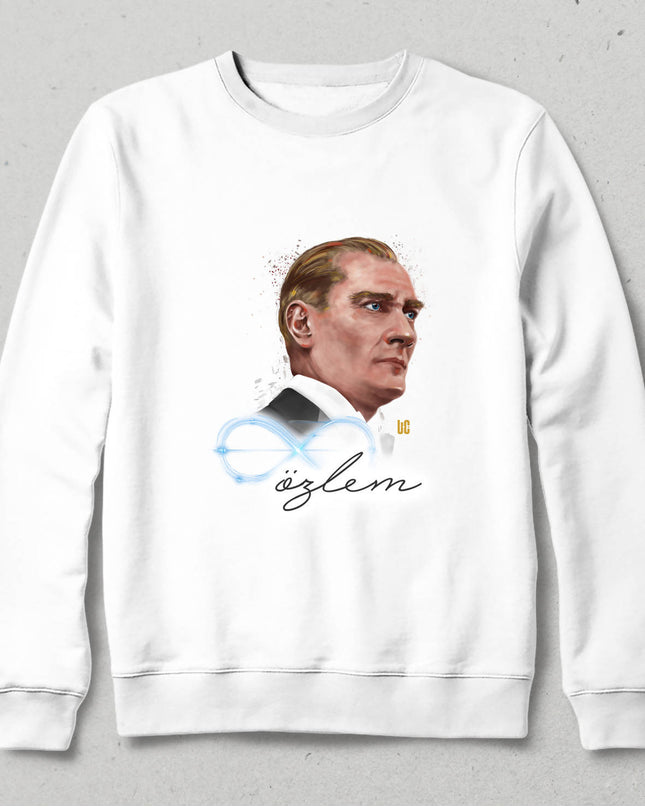 Kapüşonsuz Sweatshirt - Sonsuz Özlem - basmatik.com