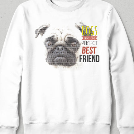 Köpek En İyi Arkadaş Beyaz Sweatshirt - basmatik.com