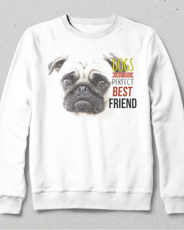 Köpek En İyi Arkadaş Beyaz Sweatshirt - basmatik.com