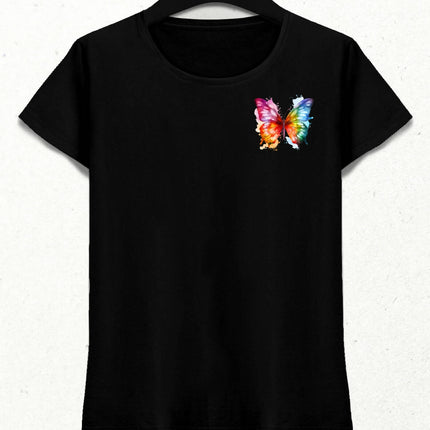 Renkli Kelebek T-shirt 5 - basmatik.com