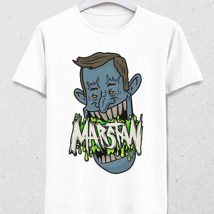 Marstan Canavar Tişört - Erkek (Beyaz - Siyah)