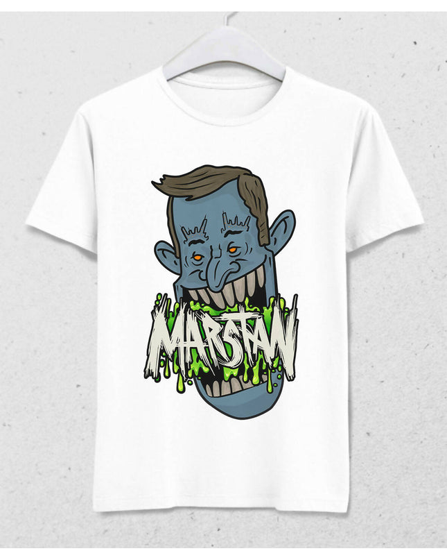 Marstan Canavar Tişört - Erkek (Beyaz - Siyah)