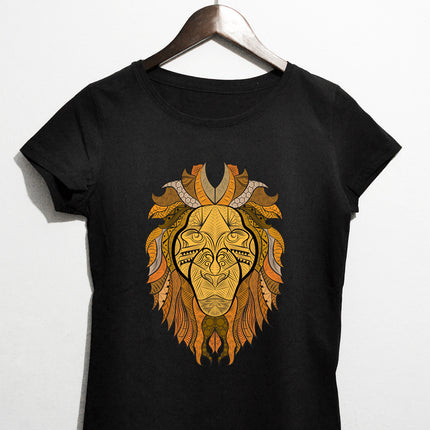 Ornate Lion - siyah t-shirt - basmatik.com