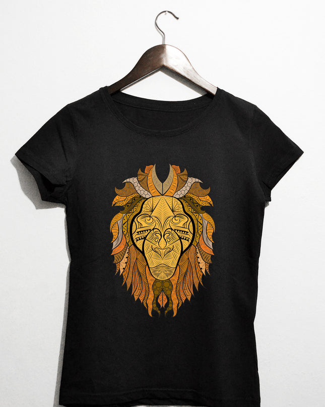 Ornate Lion - siyah t-shirt - basmatik.com