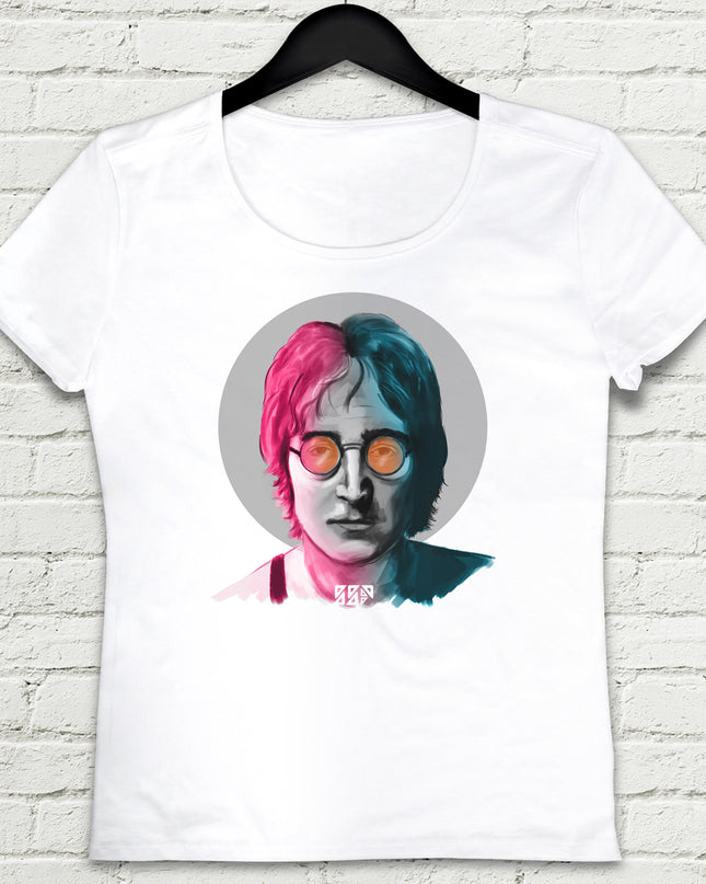 John Lennon Beyaz Tişört - basmatik.com