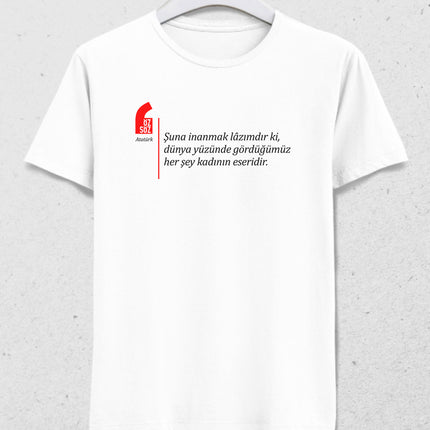 Atatürk kadın özsöz tişört - basmatik.com
