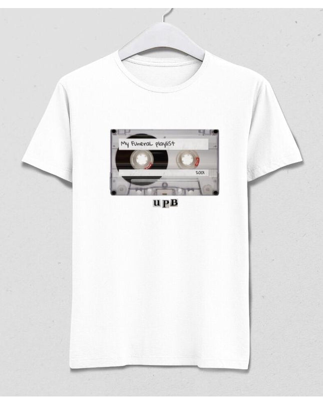 Kaset Beyaz Tişört - basmatik.com