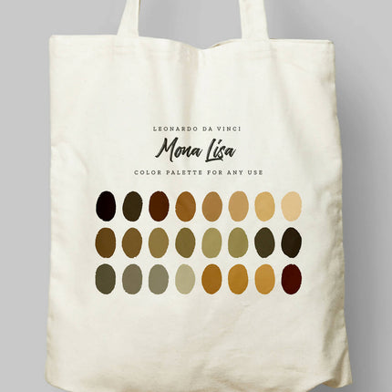 Leonardo Da Vinci, Mona Lisa Color Palette Cloth Bag