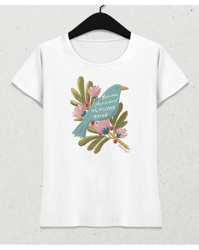 Kuşlar Kadın Tişört - basmatik.com